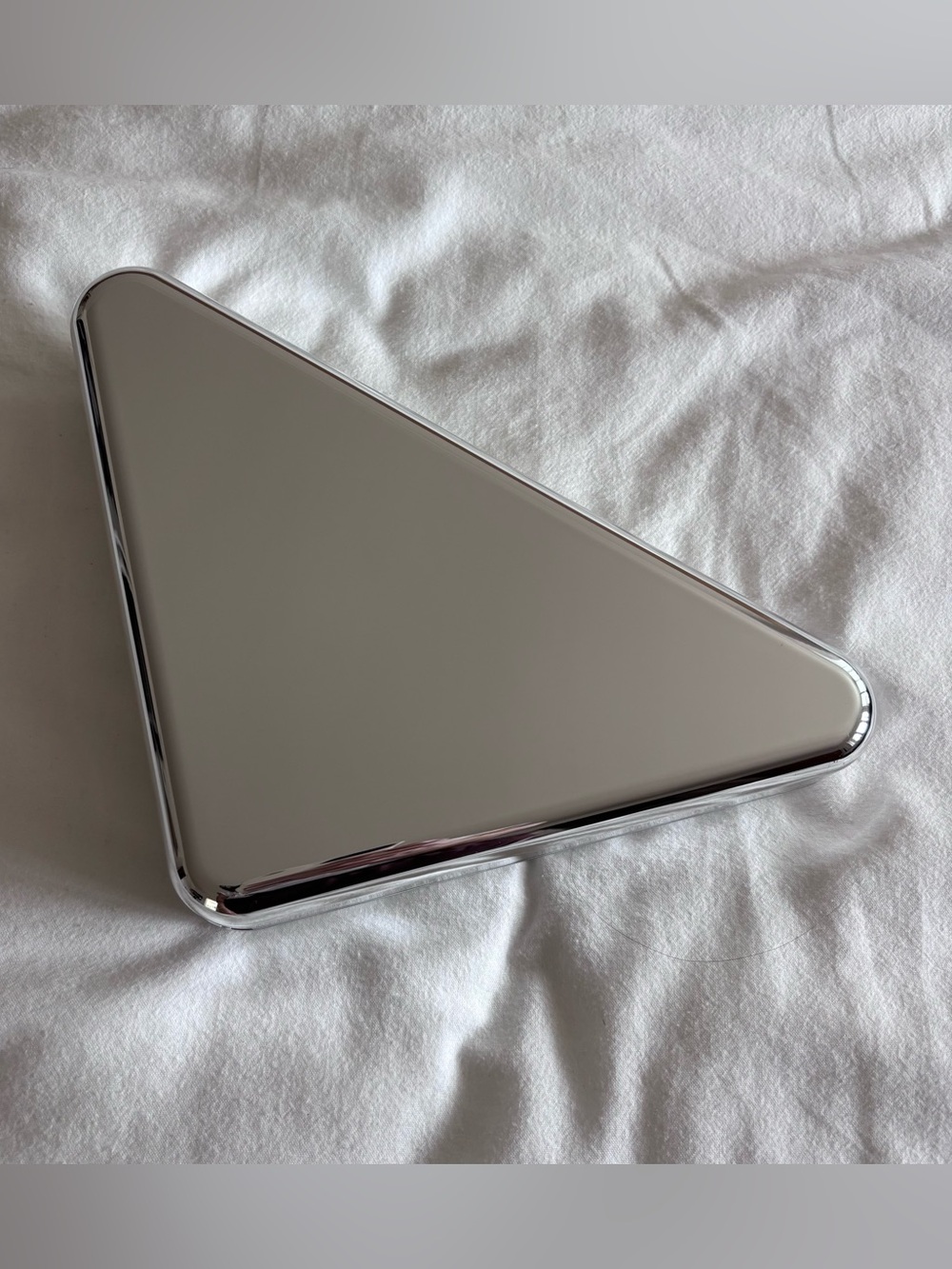 Prada Silver Triangular Logo Accessory Case - Picture 2 of 3